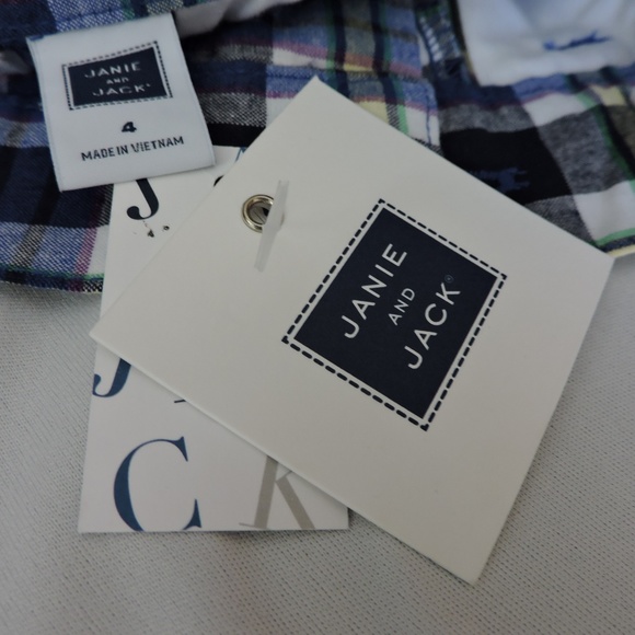 Janie and Jack Plaid Shorts Seaside Village 4 - Picture 8 of 9